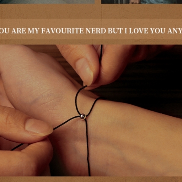 I Love Nerds Morse Code Handmade Bracelet in Wooden Box - Picture 7 of 8